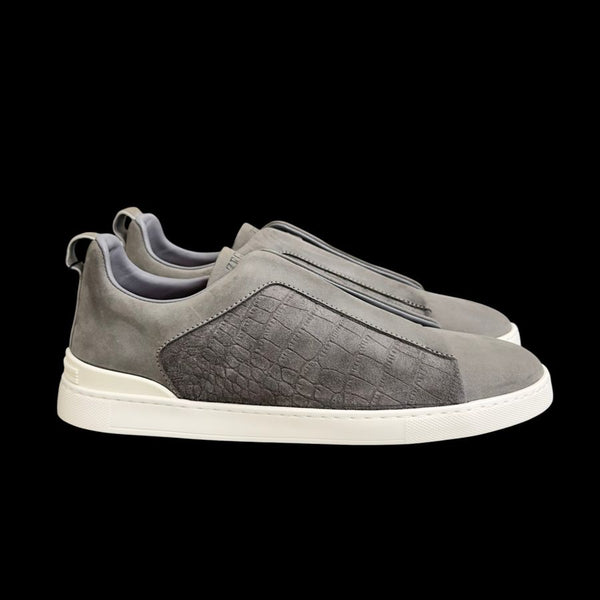 Zegna Triple Stitch Diff Skins – Gris (relieve cocodrilo)